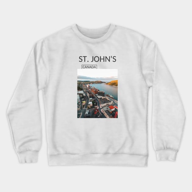 St John's Newfoundland and Labrador Canada Cityscape Skyline Gift for Canadian Canada Day Present Souvenir T-shirt Hoodie Apparel Mug Notebook Tote Pillow Sticker Magnet Crewneck Sweatshirt by Mr. Travel Joy